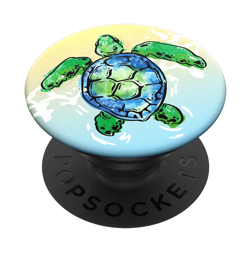 Popsockets Grip with Swappable Top for Cell Phones, PopGrip Tortuga, 800973