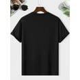thumbnail image 2 of Men's Casual Fashion Short Sleeve T-Shirt with "Calvin" Letter Print, Regular Fit Crew Neck, Comfortable Stretch Summer Tee, Everyday Comfort Wear| Crew Neck Shirt| Polyester Fabric, PLUS SIZE, 2 of 5