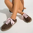 thumbnail image 2 of Rokment Women's Vintage Low Top Fashion Sneakers Classic Retro Casual Walking Shoes Non Slip Comfortable Tennis Skate Trainners Pink Size 8.5, 2 of 7