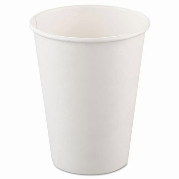 Dart 12 oz Single-Sided Poly Paper Hot Cups, White