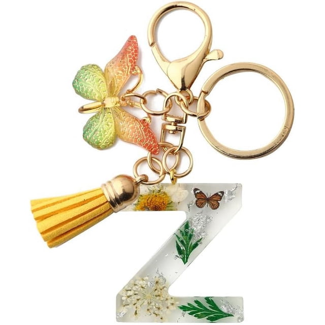 Letter Keychain,26 Letters A-Z Decorative Letter Keychain,Name Keychain for Women Girls Men Teenager Gift