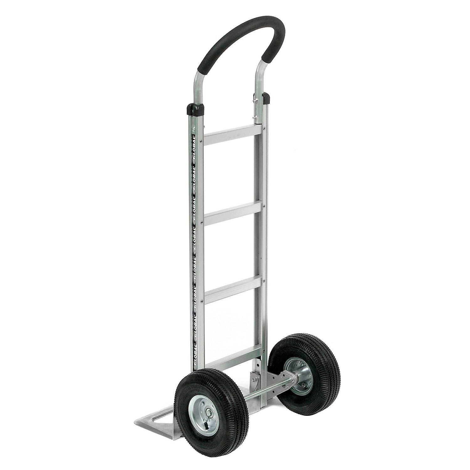 Aluminum Hand Truck Curved Handle, Pneumatic Wheels