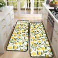 thumbnail image 4 of Kitchen Rugs Sets Of 2,Yellow Lemon Fruit Flowers White Pattern Anti Fatigue Kitchen Mat Rugs Non Slip Washable,Decorative Kitchen Floor Mats for Kitchen,Sink,Laundry,17"x47"+17"x47", 4 of 5