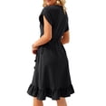 thumbnail image 3 of Starybirds Women's Petal Sleeve Dress Sexy V Neck Summer Dresses Black XXL, 3 of 6