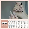 thumbnail image 2 of FCOGIN Long Coffin False Nail, Acrylic Nail, Press on Nail, White, Black, 24 Pieces, 2 of 5