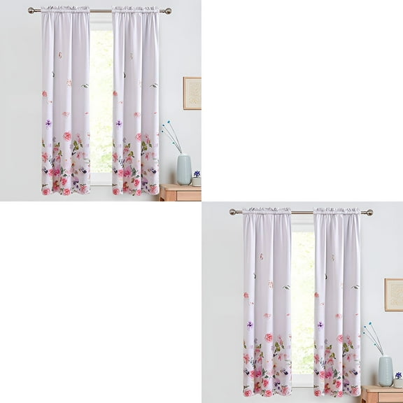 AUQ 2Pcs Blackout Curtains,Long Curtains for Living Room,Room Divider Curtains,33"X72",Style