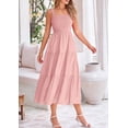 thumbnail image 4 of Vestido PRETTYGARDEN para mujer, midi, de verano, rosa, talla M, 4 of 9