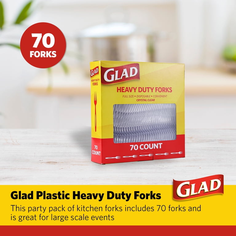 Glad Standard Size Clear Plastic Forks, 70ct photo 3