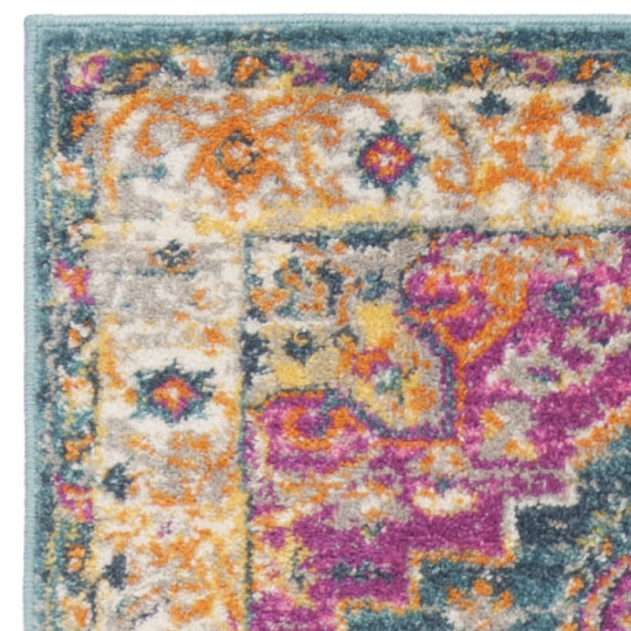 SAFAVIEH Madison Nikeisha Floral Runner Rug, Blue/Multi, 2'3" x 10'