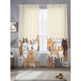 thumbnail image 5 of Sheer Curtains 108 Inches Long, Cartoon Cat Light Filtering Window Curtains for Living Room/Bedroom, Modern Simple Funny Cute Animals Art Rod Pocket Voile Sheer Curtain Drapes, 52"W x 108"L, 2 Panels, 5 of 8