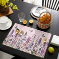 thumbnail image 3 of Watercolor Floral Placemats Set of 6, Spring Lavender Daisy Butterflies Pink Placemats for Dining Table, Place Mats for Kitchen Tabletop, Waterproof Wipeable Dining Table Mats Set, 3 of 9