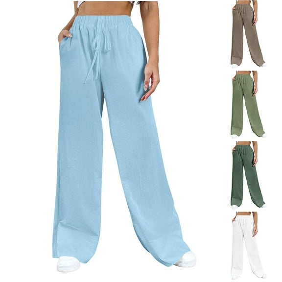 Clearance Under 10$!Casual Sweatpants for Womens Plus Size Fsahion And Comfortable Solid Color Semi Elastic Button Up Pants