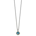 thumbnail image 2 of 925 Sterling Silver Necklace with Pendants Chain Shey Couture 14K Accent 18 Inch Antiqued Cushion Swiss Blue Topaz mm, 2 of 5