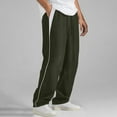 thumbnail image 2 of Miluxas Men's Parachute Sweatpants Baggy Track Pants Drawstring Wide Leg Casual Trousers Streetwear Army Green M(M), 2 of 7