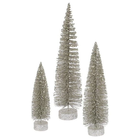 Vickerman 12"/16"/20" Champagne Glitter Artificial Christmas Tree, Unlit