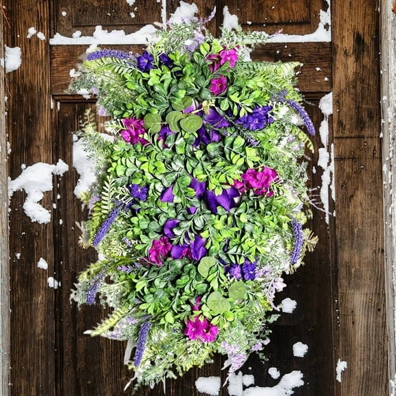 Hxlamzoo Vibrant Tulip Spring Summer Wreath for Front Door Decor - Artificial Flower Garland, Home Entrance Decoration