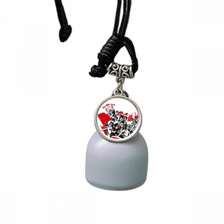 

Red Flag Mao Ze Quotes Red China Wind Chimes Bell Car Pendant
