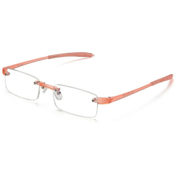 ALTEC VISION Best Rimless Readers Super Lightweight Reading Glasses for Men and Women - 1.50x Magnification - Peach