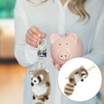 thumbnail image 4 of Llavero decorativo con colgante para bolso o teléfono, llavero con forma de mapache de peluche, 4 of 7