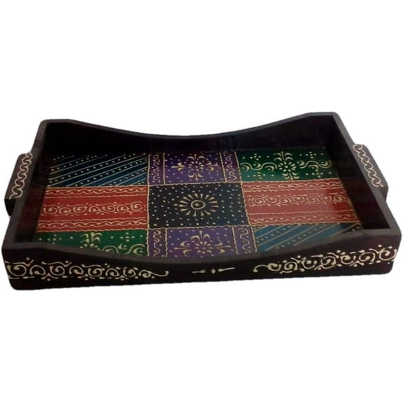 India Meets India Handicraft Wooden Serving Tray Serving Platter, Best Gifting, Made By Awarded Indian Artisan