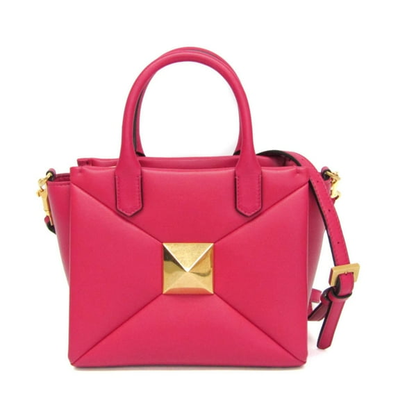 Pre-Owned Valentino Garavani One Stud XW0B0K59HHX Women's Leather Handbag,Shoulder Bag Pink