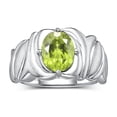 thumbnail image 1 of RYLOS Bagues pour Femmes Bague en Or Blanc 14K Solitaire Pierre Précieuse Ovale 9x7 mm avec Anneau Fini Satiné Péridot d'Août Bijoux Taille 8, 1 of 7