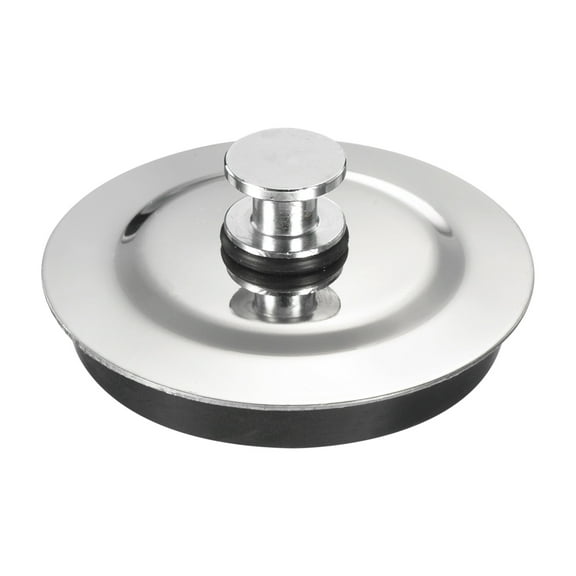 Uxcell 2" I.D. Stainless Steel Kitchen Sink Drain Cover Seal Plug Silver Tone Black