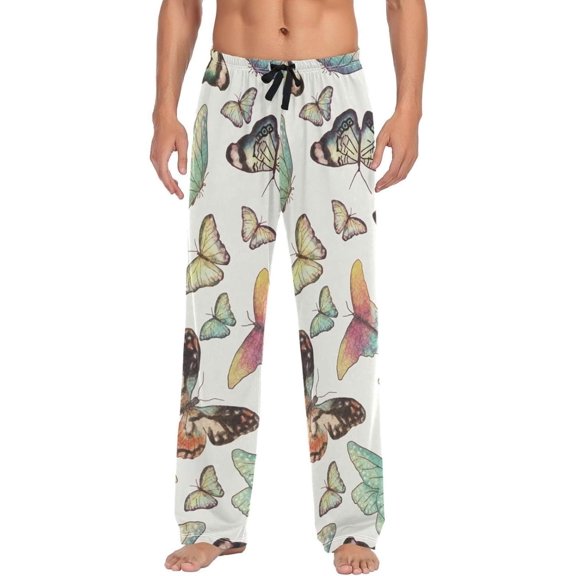 Butterfly Beauty Colorful Ghost Pajama Pants, Men's Lounge Pants Light with Drawstring and Pockets, Christmas New Year Birthday Father's Day Gifts