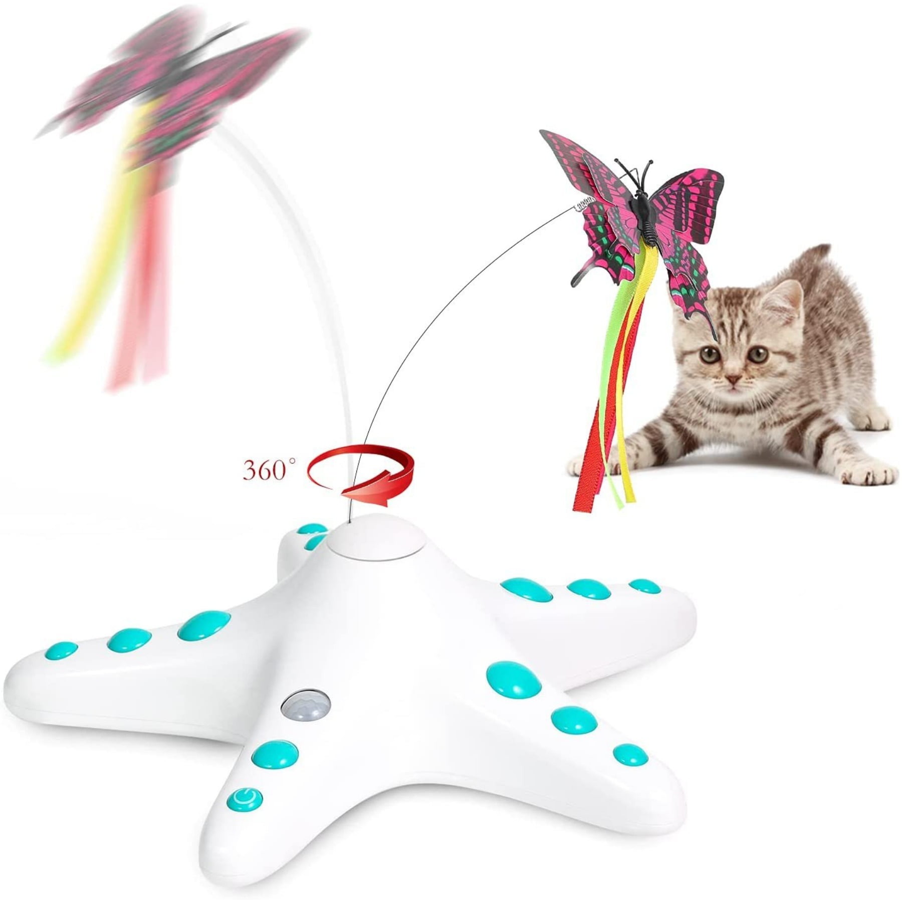 Smart Electric Cat Toy Automatic Self Play Kitten Teaser with Motion Sensor Interactive Fun for Indoor Cats