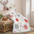 thumbnail image 2 of Christmas Throw Blanket Winter Snowflakes Holiday Blankets and Throws Super Soft Fleece Blanket Warm and Cozy Throws for Winter Bedding, Couch and Sofa, 50 x 60 Inch (Red/Grey Snowflake), 2 of 6