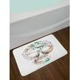 thumbnail image 2 of Feather Bath Mat, Human Skull Figure with Watercolor Feathers Hand Drawn Native Abstract Artistic, Non-Slip Plush Mat Bathroom Kitchen Laundry Room Decor, 29.5 X 17.5 Inches, Multicolor, Ambesonne, 2 of 2