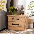 thumbnail image 6 of Baxton Studio Colburn Modern and Contemporary Oak Brown Finished Wood 2-Drawer Nightstand, 6 of 7