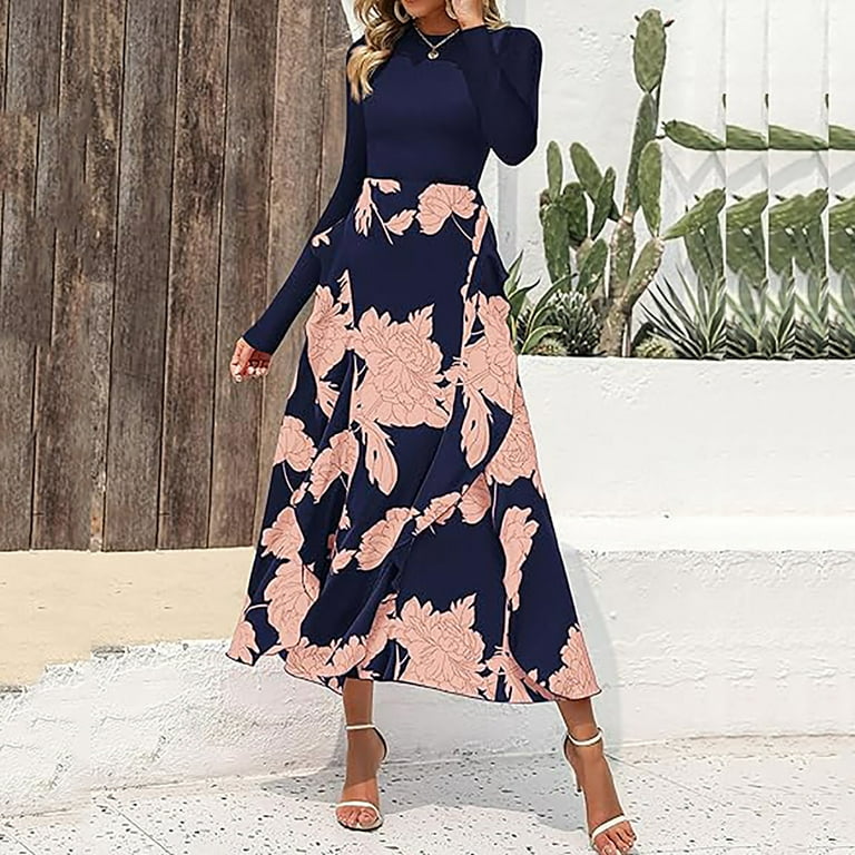BUIgtTklOP Womens Fall Fashion 2024 Floral Maxi Dress Casual BUIgtTklOP Womens Fall Fashion 2024 Floral Maxi Dress Casual