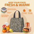 thumbnail image 5 of Camo and Branch Grey Pattern Insulated Lunch Bag for Women Men, Large Portable Soft Cooler Tote, Thermal Food Storage Bag with Pearl Cotton, 8.66L, 8.75"x5.75"x9.5", 5 of 6