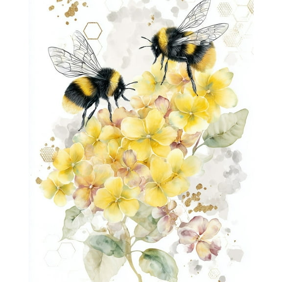 Paint by Numbers for Adults Kids Beginner Golden Bee Whisper and Flower Fragrance DIY Acrylic Painting by Numbers Kits with Brushes Acrylic Pigment Home Decoration Gifts 16 x 20 inch