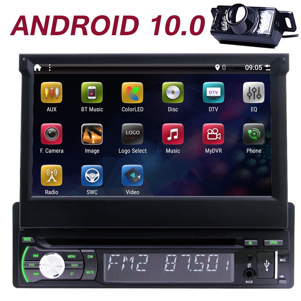 EINCAR Single Din Android 10.0 DVD-Player Bluetooth Auto Stereo GPS Navigation Quad Core 1 GB 32 GB Auto AM/FM Audio Radio 7 Zoll kapazitiver Touchscreen 1080P Video Unterstützung WiFi Mirror Link