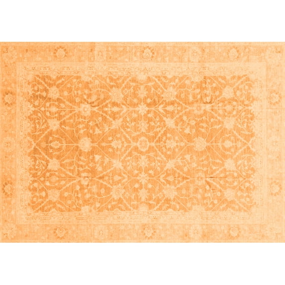 Ahgly Company Indoor Rectangle Abstract Orange Modern Area Rugs, 2' x 4'