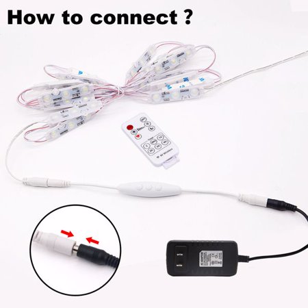 DC12V male and female connected to monochrome RF remote control dimming timing controller Module light remote