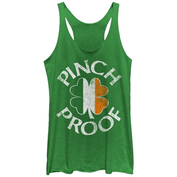Women's Lost Gods St. Patrick's Day Pinch Proof  Racerback Tank Top Envy Green Medium