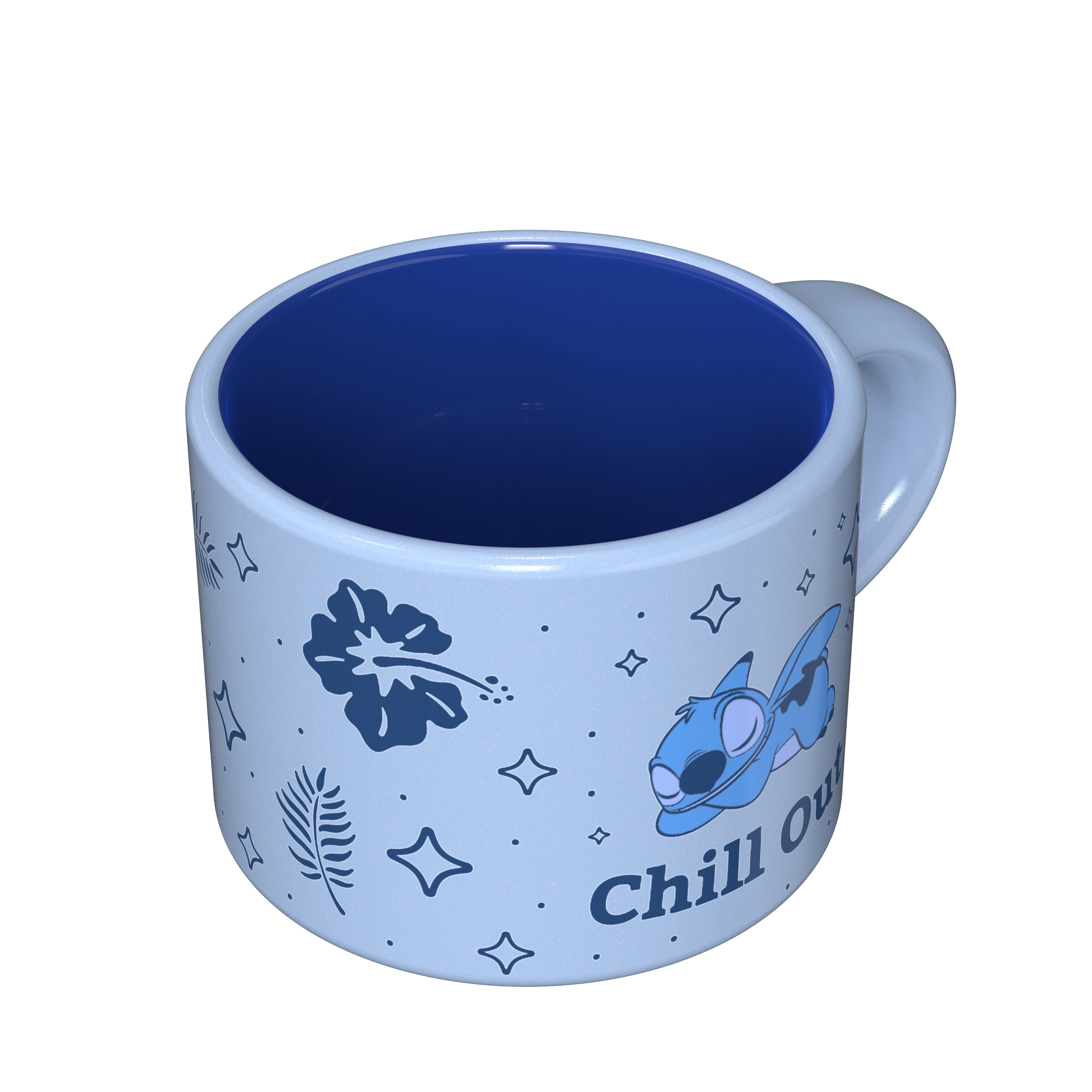 Zak Designs Ceramic Haven Mug, 3oz, Stitch Blue