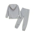 thumbnail image 4 of TiaoBug Kids Girls Hoodies Tracksuit Long Sleeve Sweatshirts with Jogger Sweatpants Set Grey-A 2-3, 4 of 7