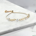 thumbnail image 3 of Gem Stone King 2.40 Ct Round White Topaz 18K Yellow Gold Plated Silver Keren Hanan Women Adjustable Infinity Tennis Bracelet, 3 of 3