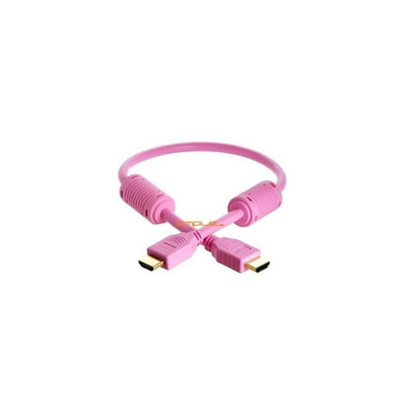 cmple computer video and audio electronics accessories 28awg high speed hdmi cable with ferrite cores - pink - 15ft