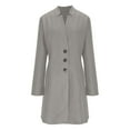 thumbnail image 7 of Long Winter Trench Coat Overcoat For Ladies With Slim Fit Design Color: Grey Size: XXL, 7 of 7