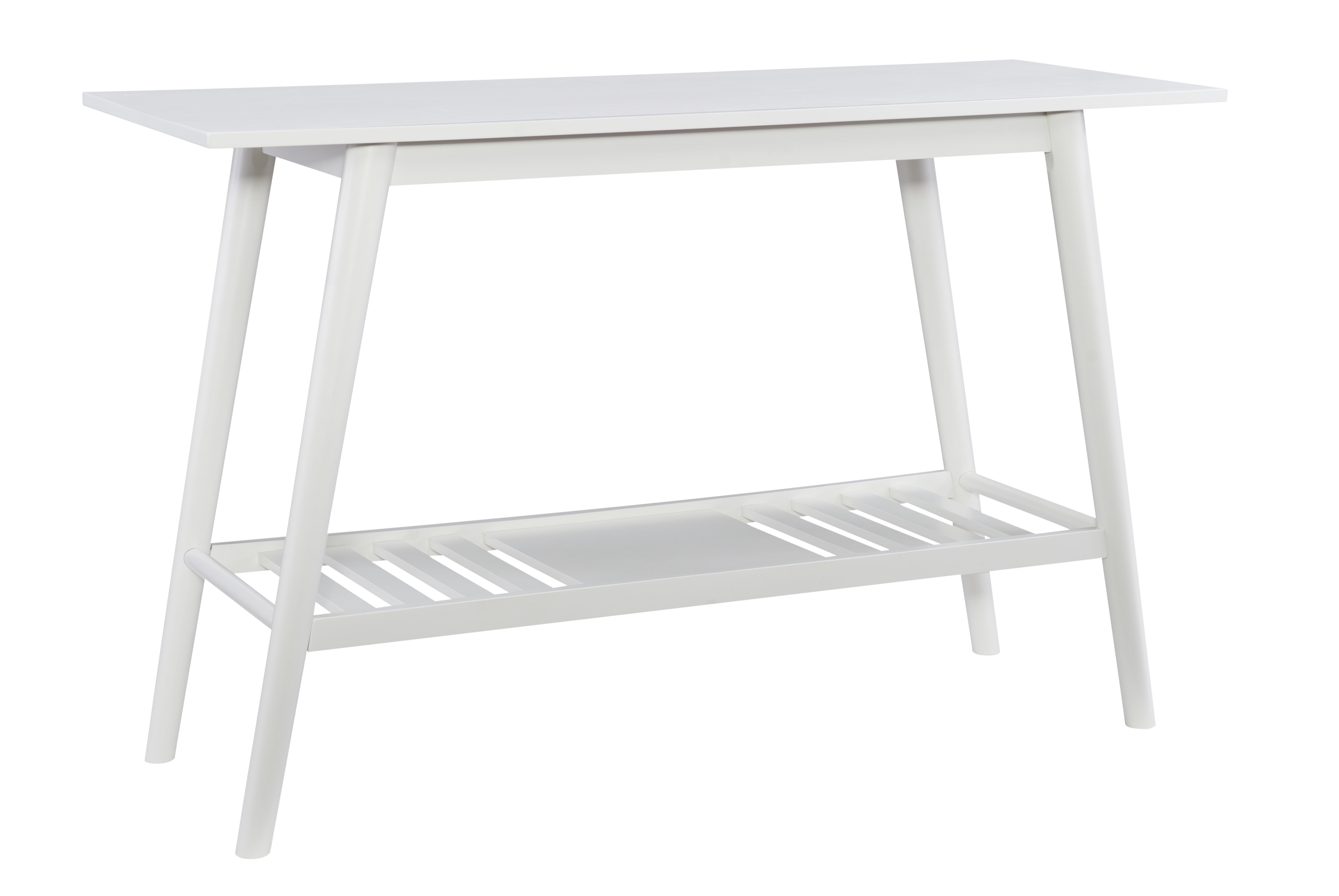 Linon Ashville Mid-Century Indoor Console Table with Shelf, White
