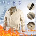 thumbnail image 2 of Vedolay Mens Jackets 2023 Long Sleeve Cardigan Blouse Clothes Khaki,XL, 2 of 5