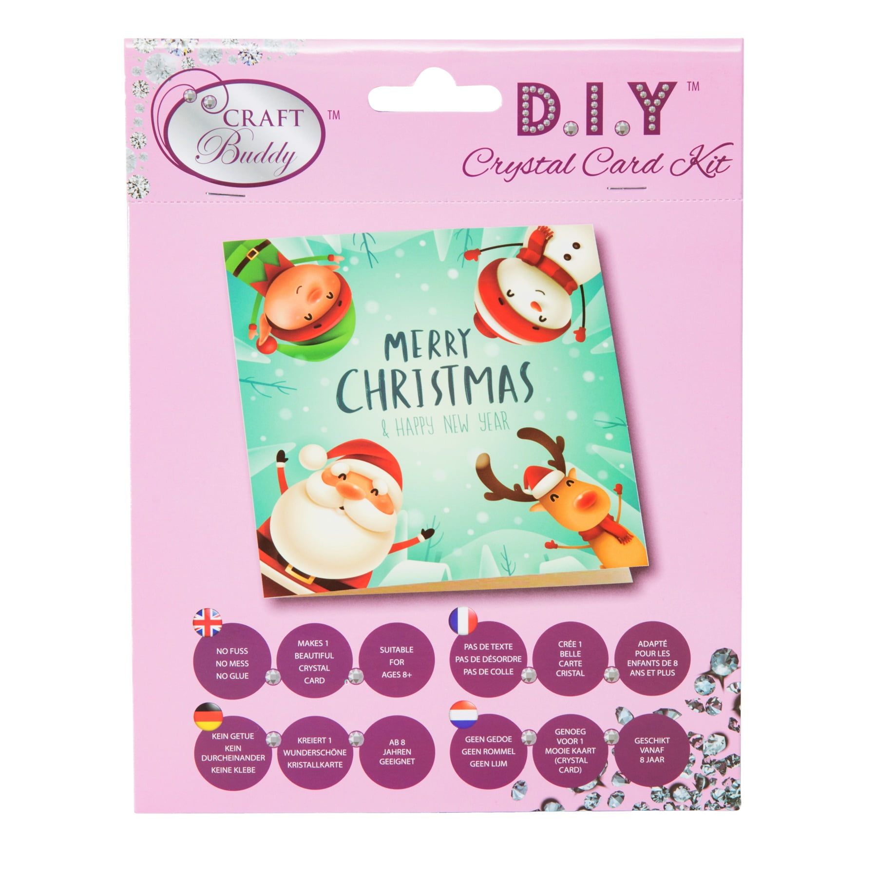 Craft Buddy DIY Crystal Christmas Card Kit, Dragon Gift - Anne Stokes