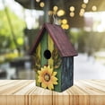 thumbnail image 6 of Rustic Decorative Wooden Hanging Garden Birdhouse Porch Yard Decor 9.37"X6.38"X4.25", 6 of 6