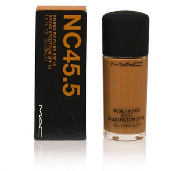 MAC COSMETICS STUDIO FOUNDATION 1.0 OZ NC45.5 MAC COSMETICS/STUDIO FIX FLUID SPF 15 (NC45.5) 1.0 OZ (30 ML) TANNED BRONZE WITH NEUTRAL FOR DARK SKIN (NEUTRAL-COOL)