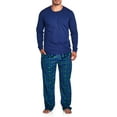 thumbnail image 1 of Ashford & Brooks Men's Jersey Knit Long-Sleeve Top and Mink Fleece Bottom Pajama Set, 1 of 4